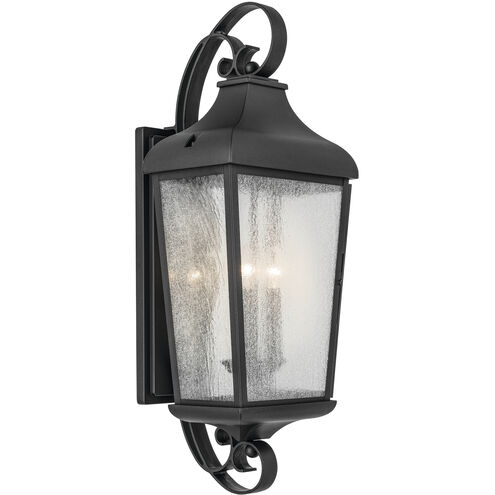 Forestdale 3 Light 31 inch Textured Black Outdoor Wall Sconce, X-Large