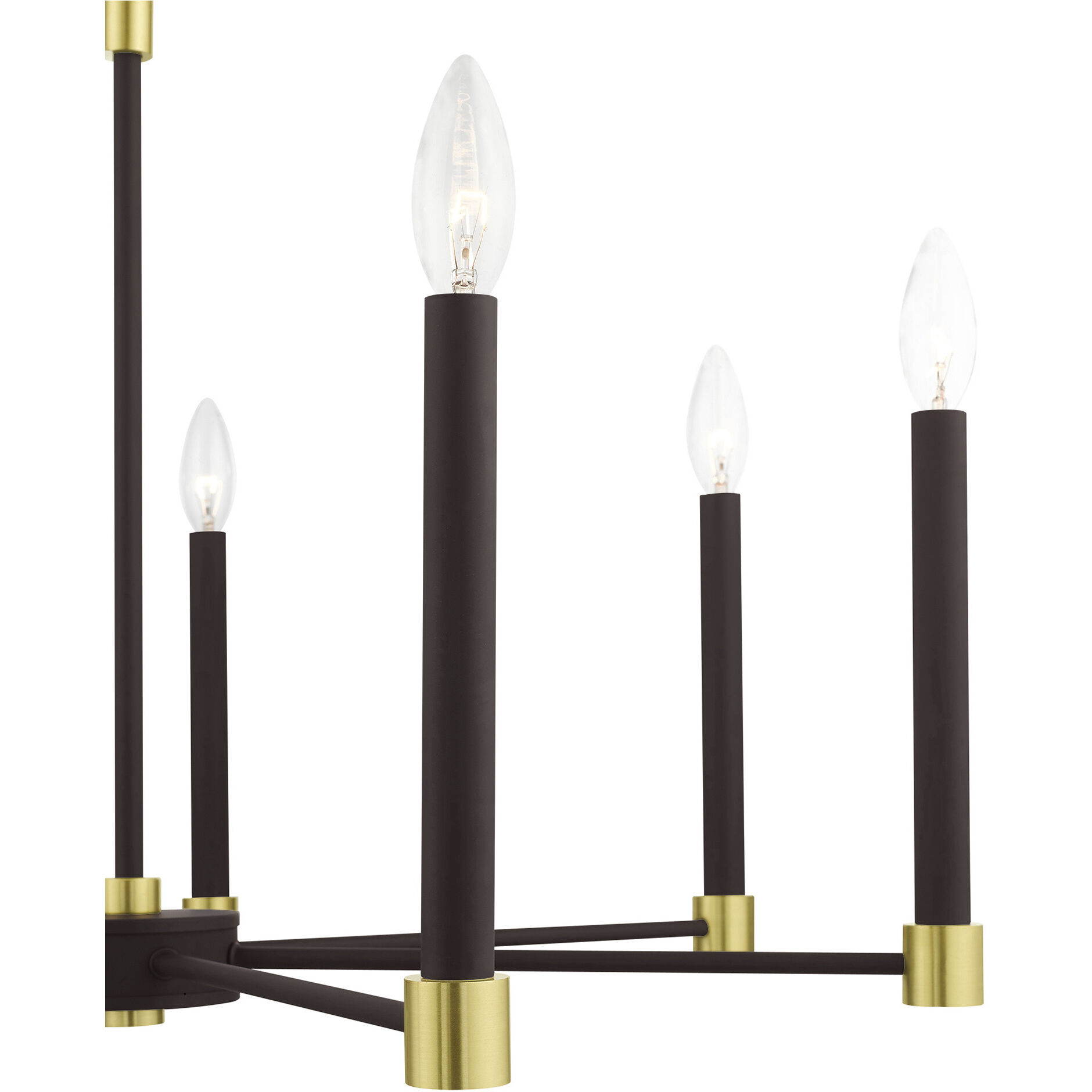 Karlstad 7 Light 28 inch Bronze with Satin Brass Accents Chandelier Ceiling Light