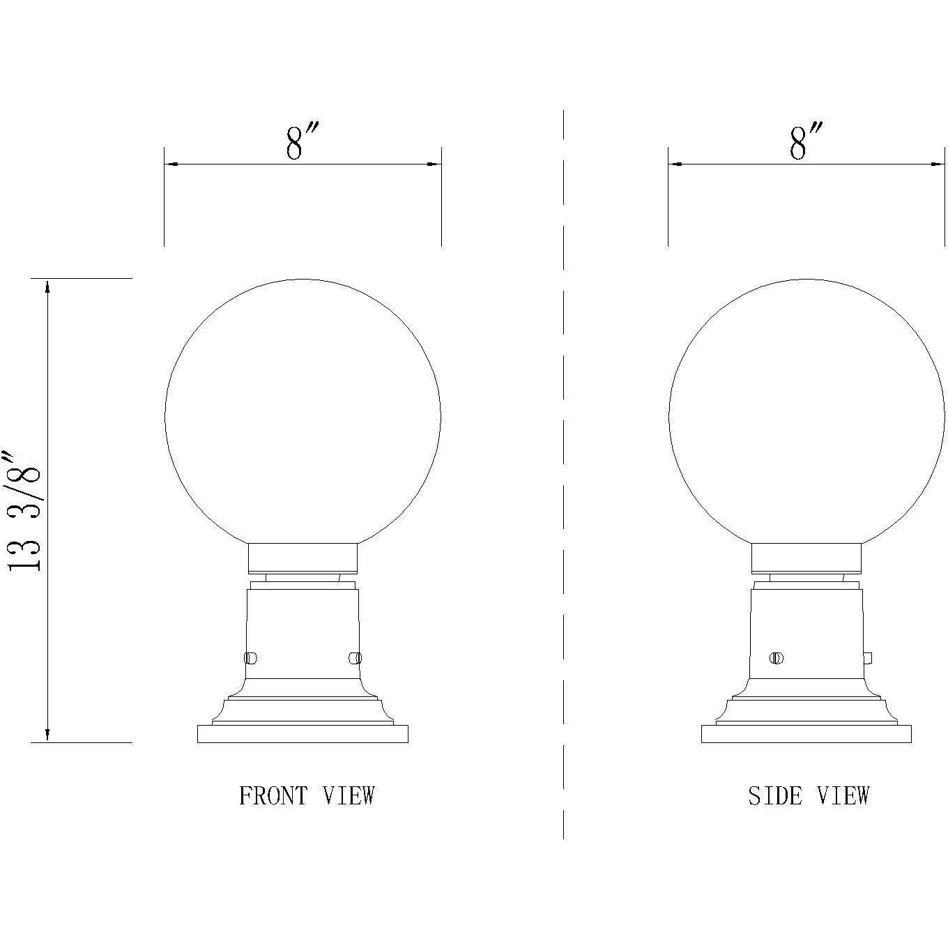 Laurent 1 Light 13.5 inch Black Outdoor Pier Mounted Fixture
