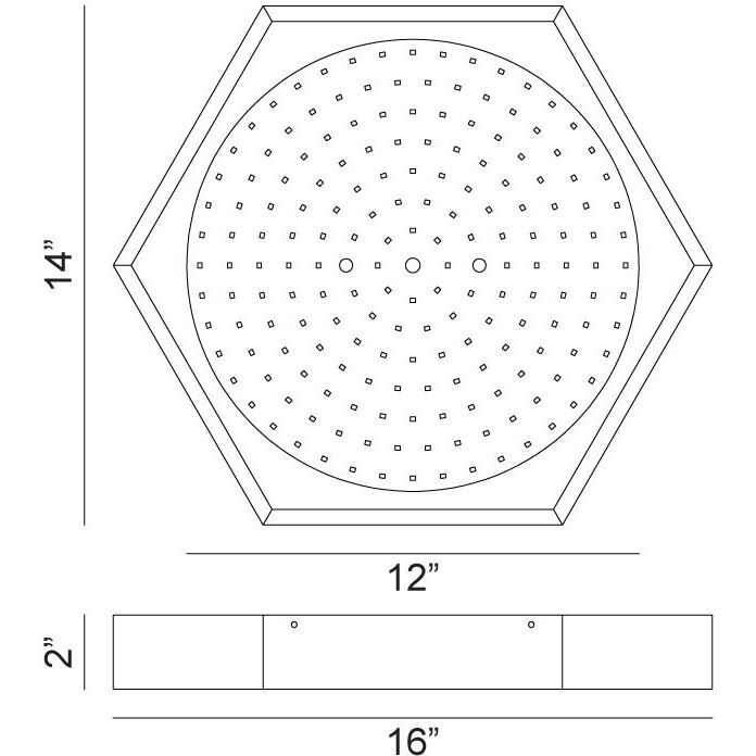 Hexol LED 14 inch Oxidized Black Flush Mount Ceiling Light