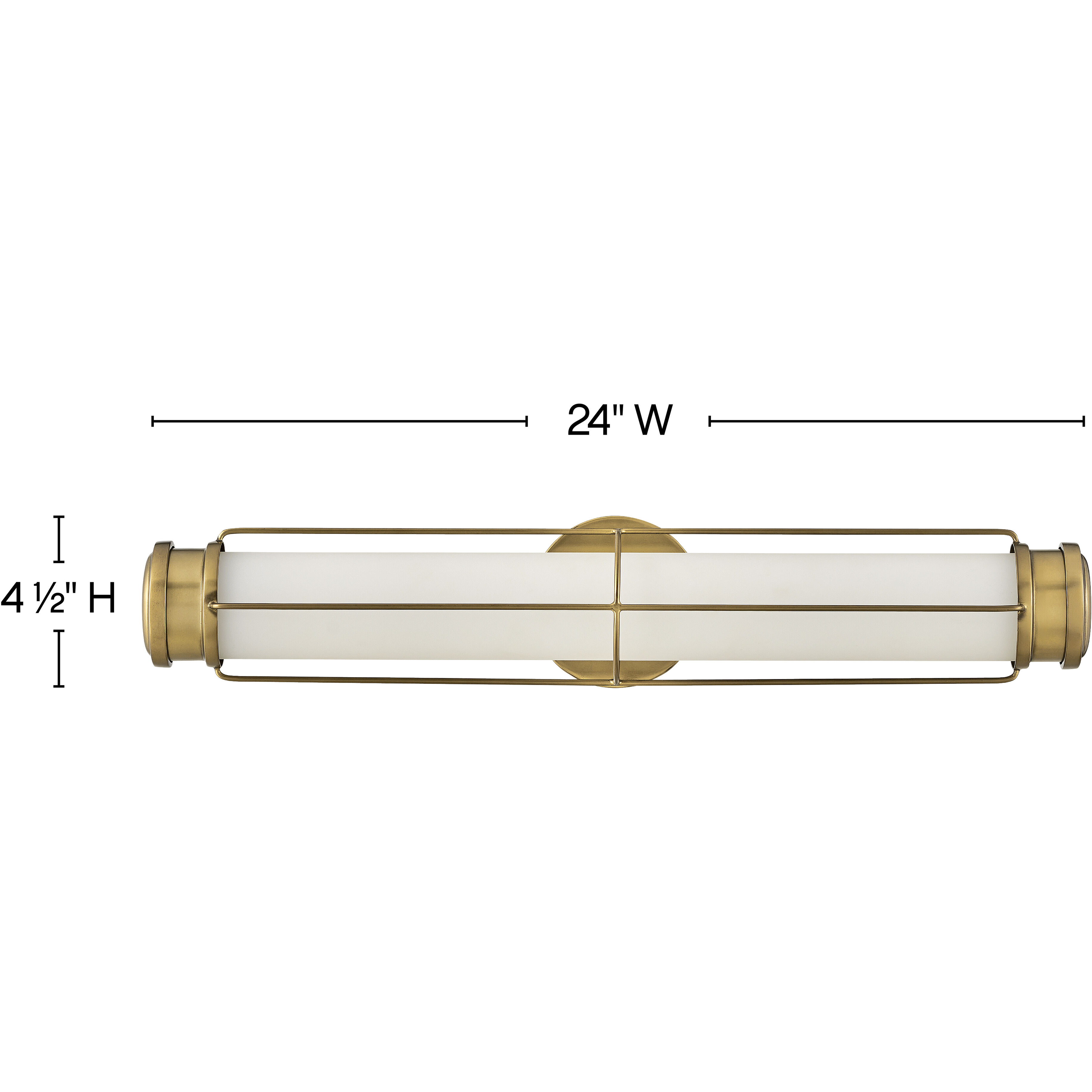 Saylor LED 24 inch Heritage Brass Bath Light Wall Light, Vertical