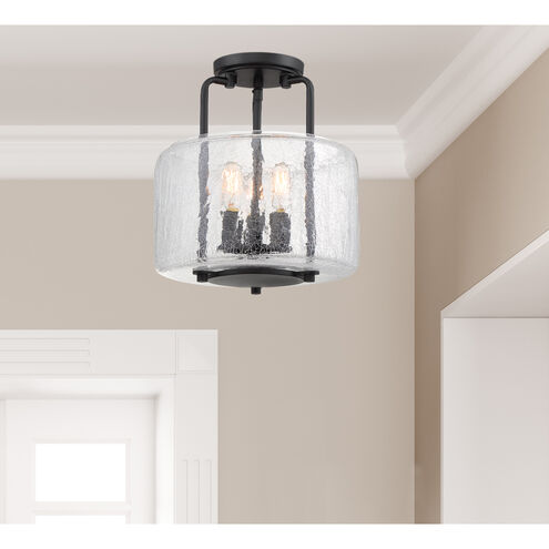 Avalon 3 Light 11.38 inch Matte Black Semi-Flush Ceiling Light, Essentials