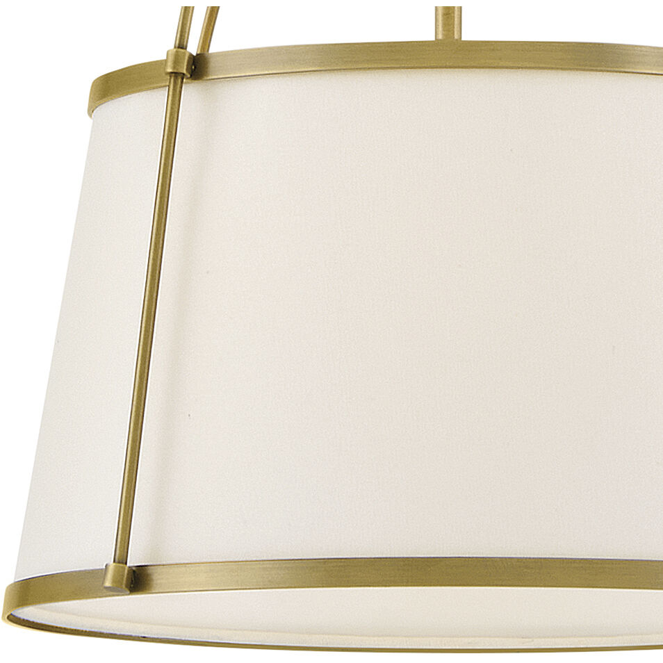 Clarke 1 Light 16.25 inch Lacquered Dark Brass Pendant Ceiling Light in Lacquered Brass with Off-White