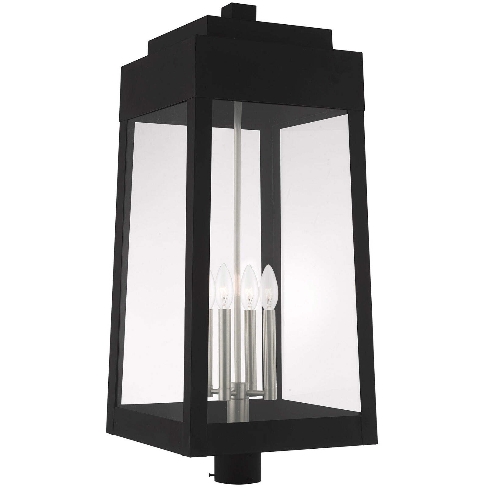 Oslo 4 Light 31 inch Black Outdoor Post Top Lantern