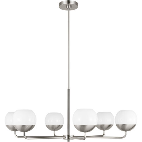 Alvin 6 Light 38.25 inch Brushed Nickel Chandelier Ceiling Light