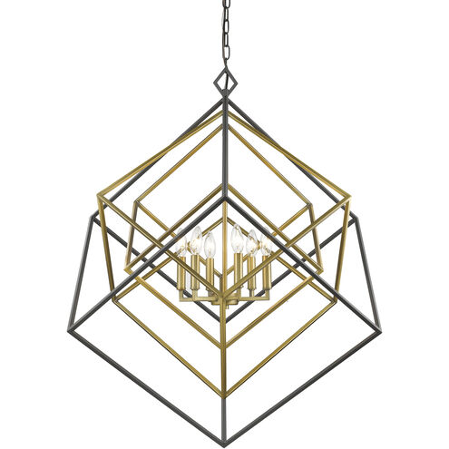Euclid 6 Light 35.5 inch Olde Brass and Bronze Chandelier Ceiling Light