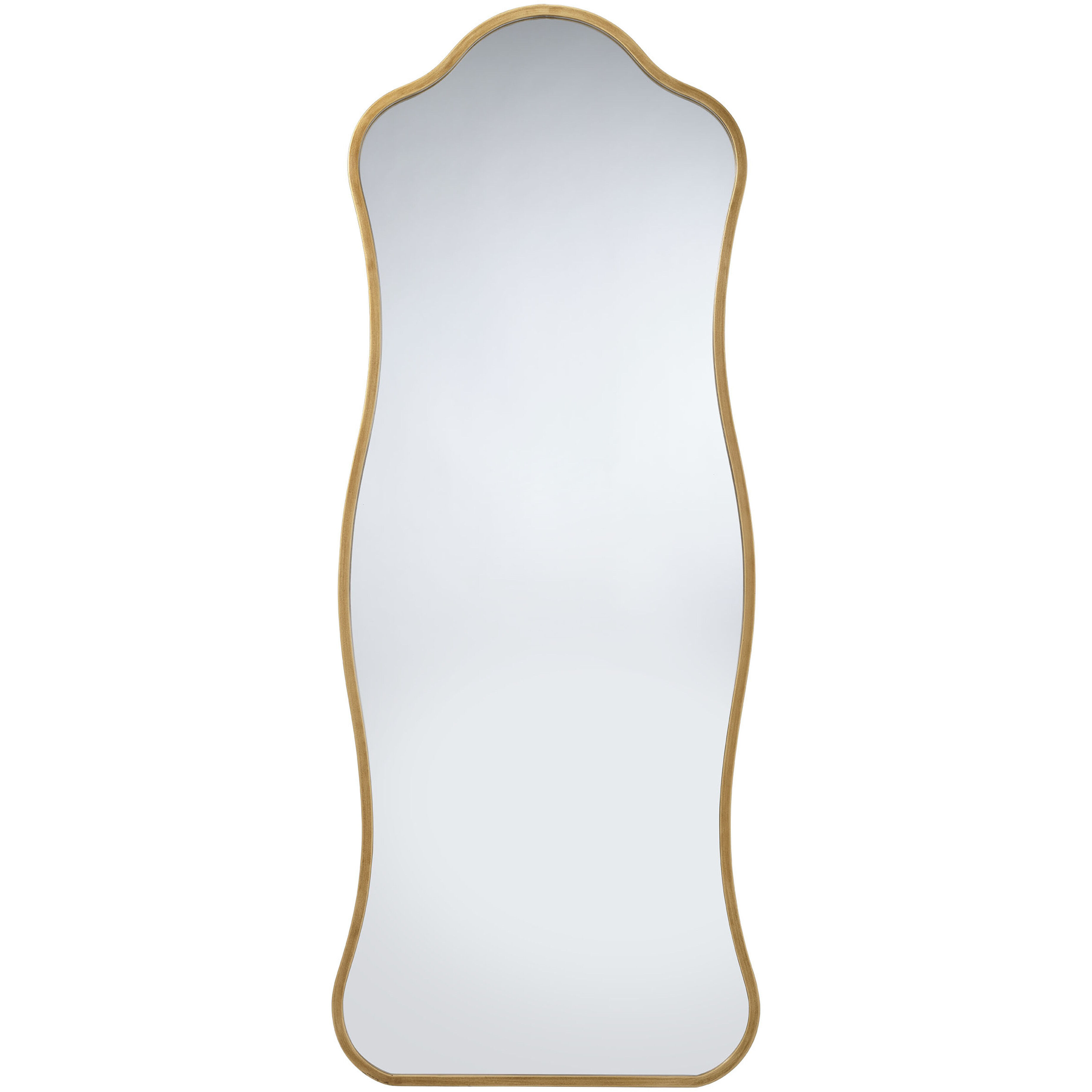 Aurora 58 X 23 inch Antique Brass Metal Floor Mirror