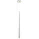 Cascade LED 1.5 inch Polished Nickel Pendant Ceiling Light in Round, 37in.