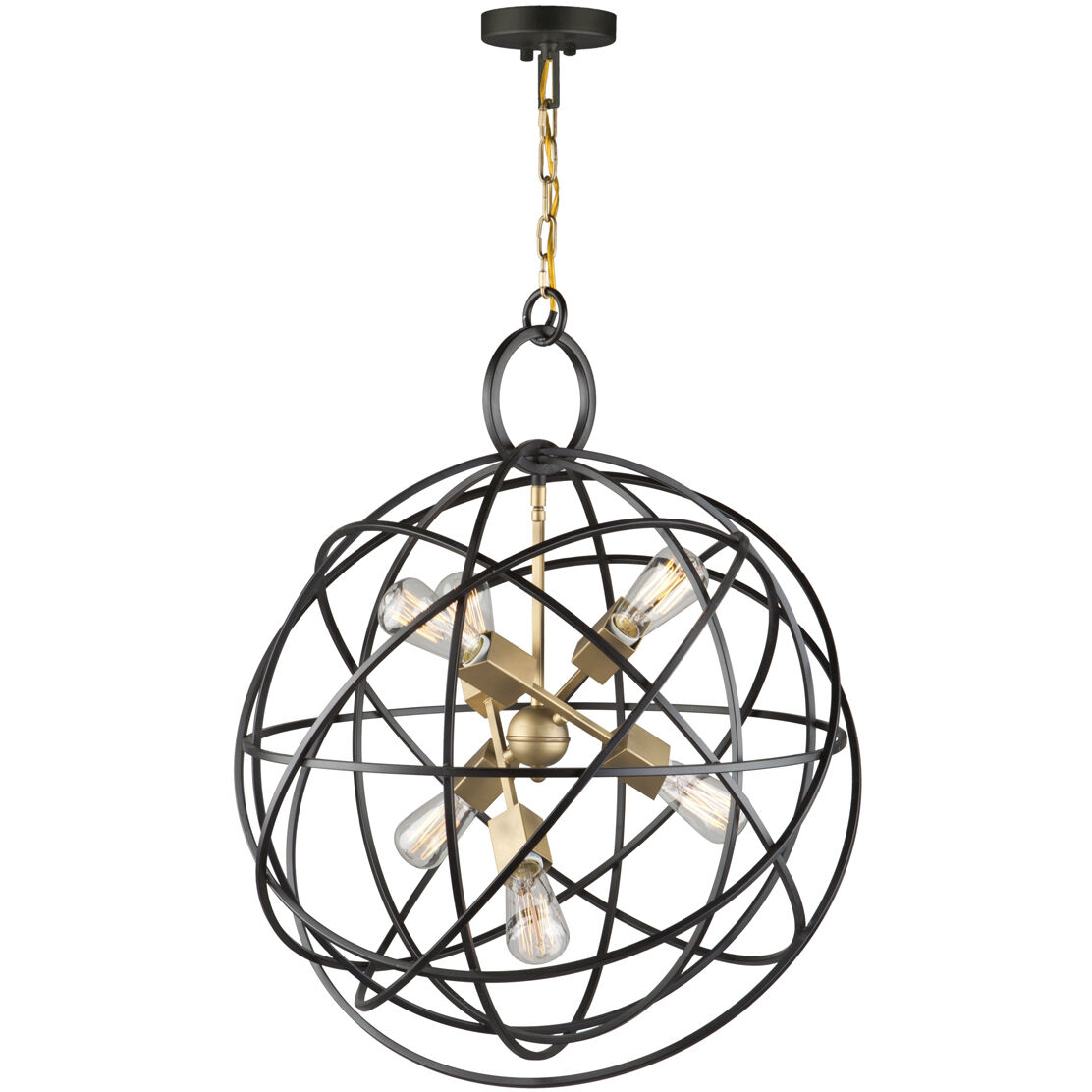 Orbit 6 Light 24 inch Oil Rubbed Bronze Chandelier Ceiling Light