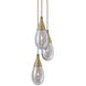 Giselle 3 Light 10 inch Antique Brass Multi-Port Chandelier Ceiling Light