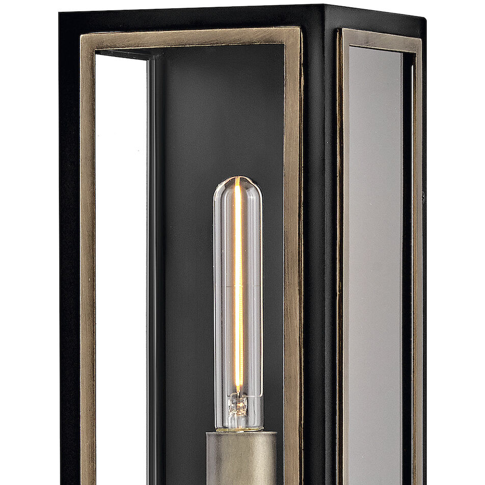 Shaw 2 Light 24 inch Black with Burnished Bronze Outdoor Wall Mount