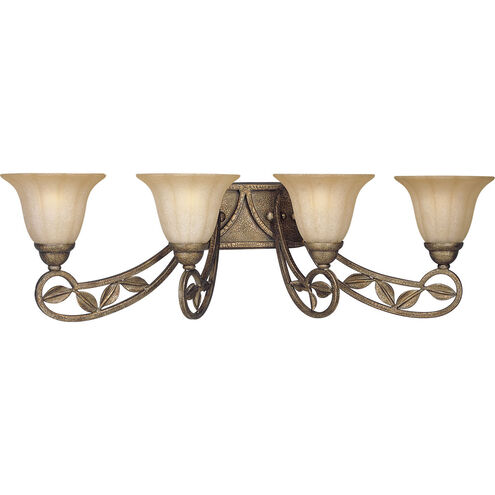 Le Jardin 4 Light 34 inch Biscay Crackle Bath Vanity Wall Light