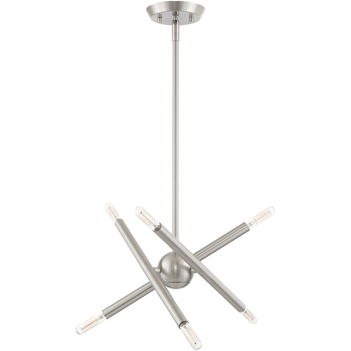 Soho 6 Light 13 inch Brushed Nickel Chandelier Ceiling Light