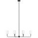 Foxdale 6 Light 44 inch Midnight Black Linear Chandelier Ceiling Light