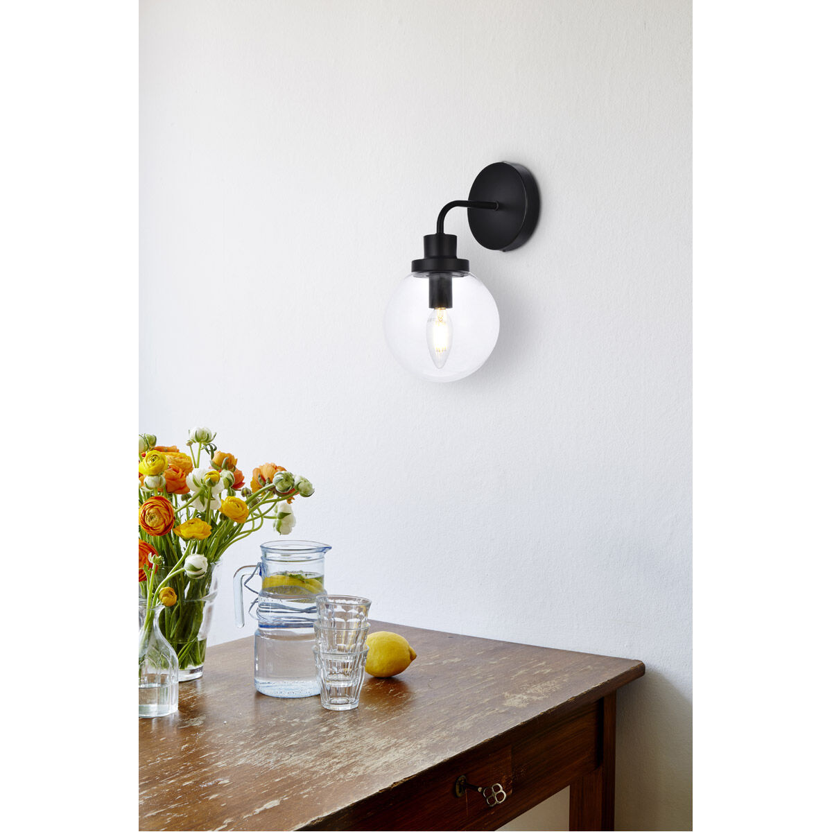 Hanson 1 Light 9 inch Black Bath Sconce Wall Light
