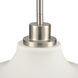Grenville 1 Light 13 inch Brushed Nickel Pendant Ceiling Light in Matte White