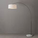 Float 92 inch 14 watt Black Nickel and White Arc Floor Lamp Portable Light in White Linen