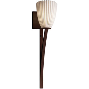 Limoges Collection 1 Light 5 inch Dark Bronze Wall Sconce Wall Light in Pleats, Tapered Cylinder, Incandescent