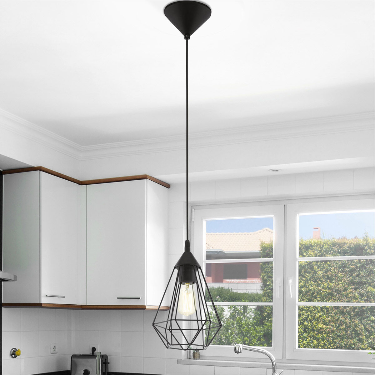 Lindell 1 Light 6.85 inch Matte Black Pendant Ceiling Light