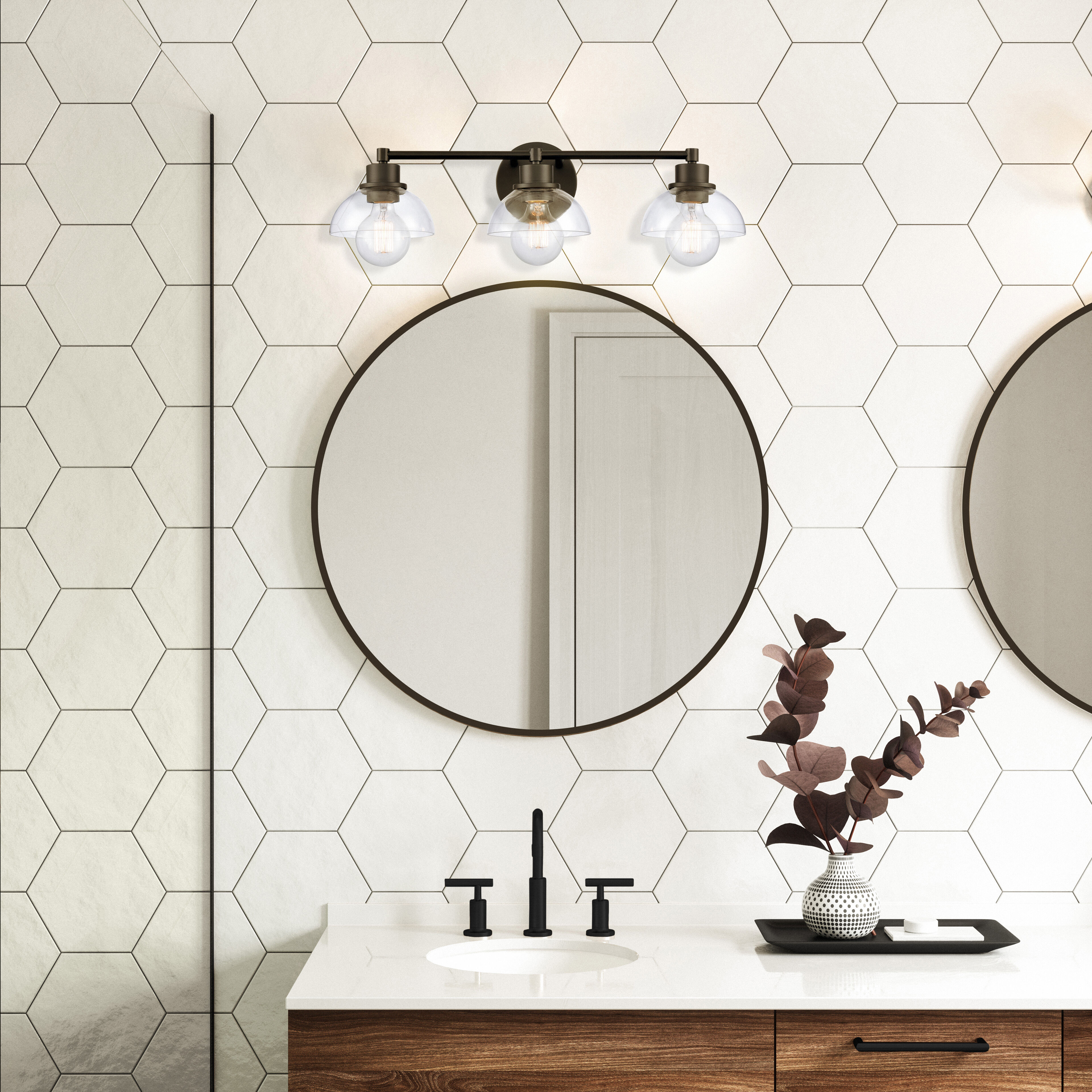 Julian Vanity Light Wall Light in Matte Black