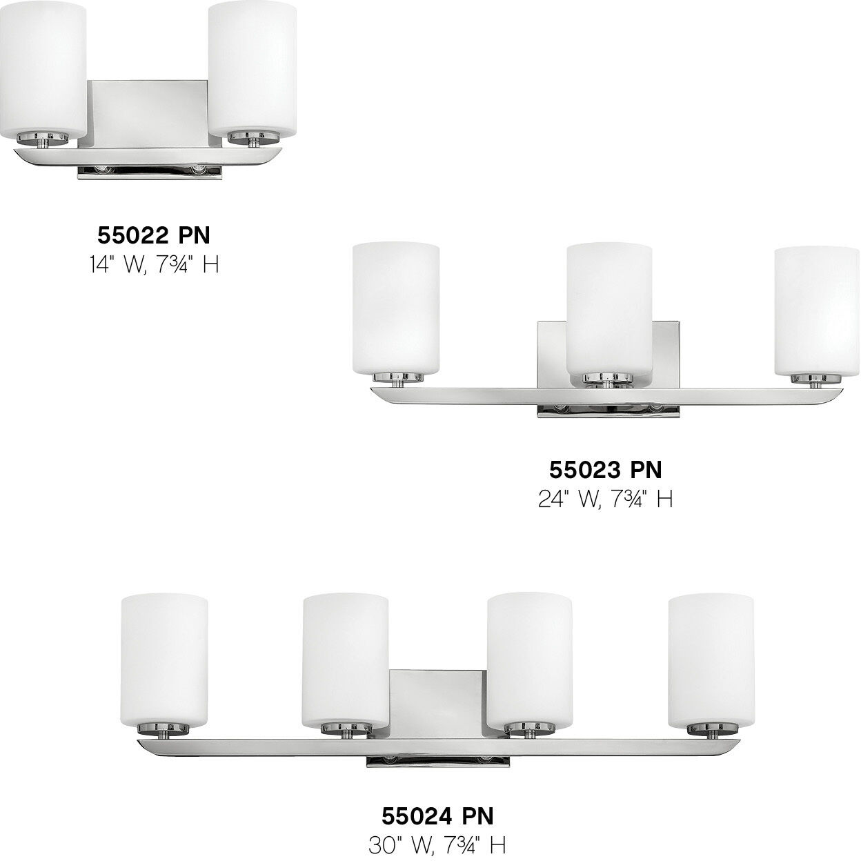 Kyra 3 Light 24 inch Polished Nickel Vanity Light Wall Light