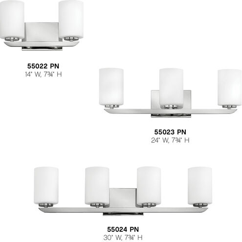 Kyra 3 Light 24 inch Polished Nickel Vanity Light Wall Light