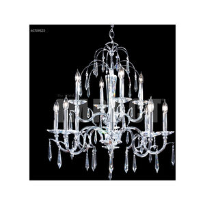 Contemporary 12 Light 29 inch Silver Crystal Chandelier Ceiling Light
