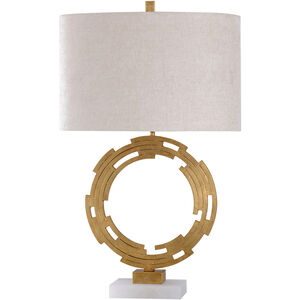 Armitage 31 inch 100.00 watt Gold Metal With White Marble Stone Table Lamp Portable Light