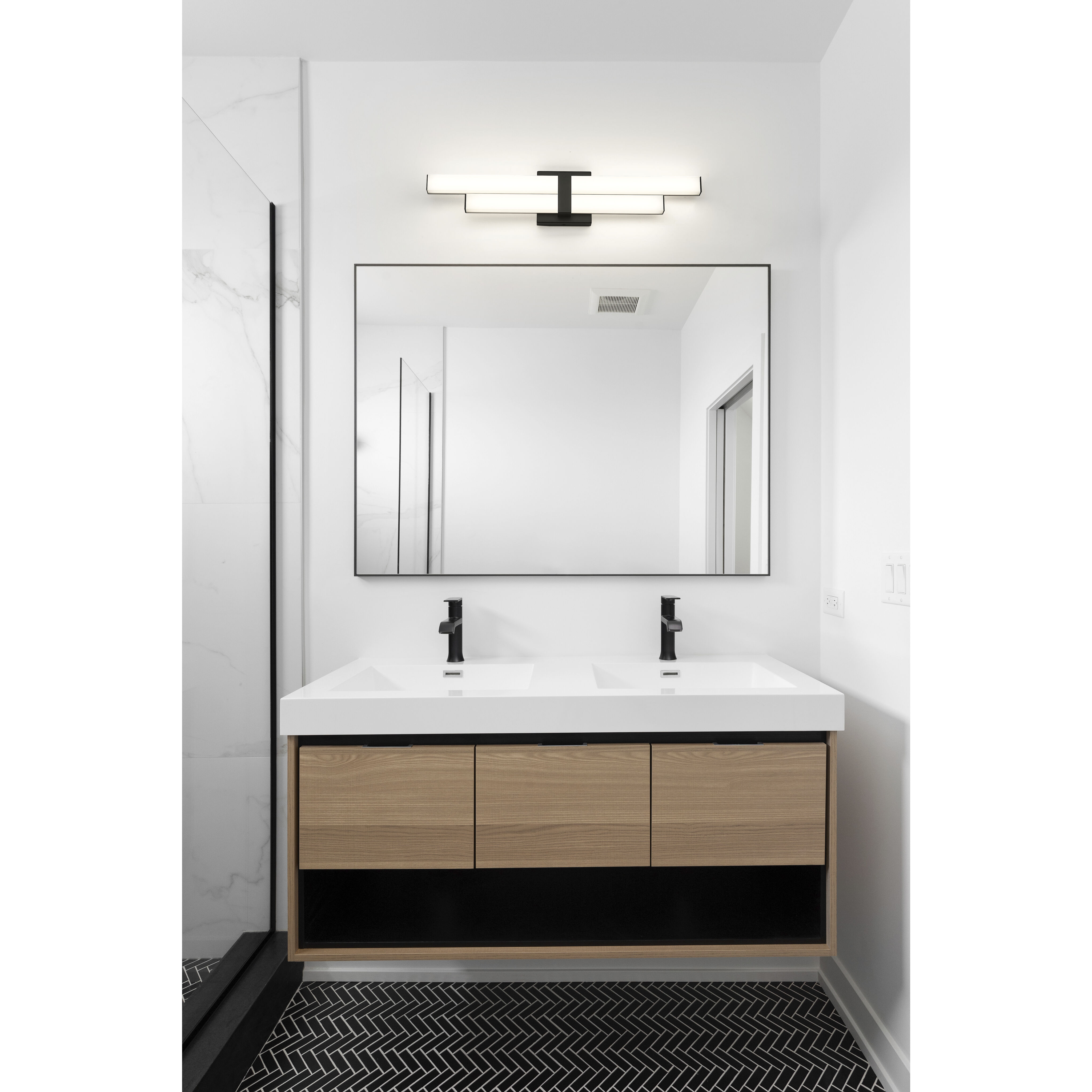 Zane LED 25 inch Matte Black Vanity Wall Light