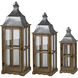 Window 12.6 inch Brown Lantern, Set of 3