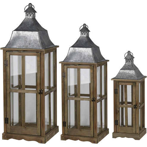 Window 12.6 inch Brown Lantern, Set of 3