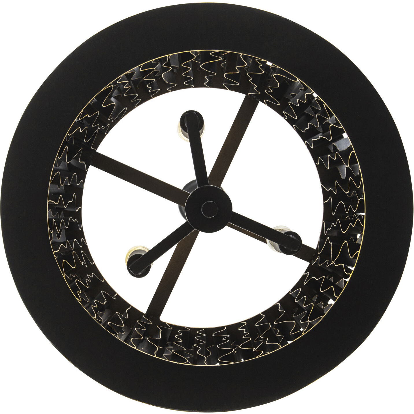 Estela 3 Light 16 inch Matte Black and French Gold Pendant Ceiling Light, Semi-Flush Convertible, Smithsonian Collaboration