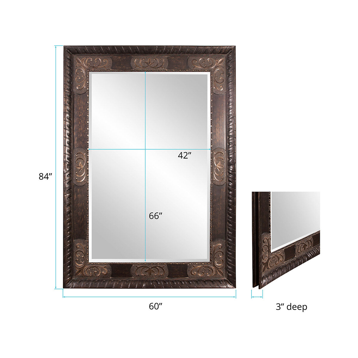 Tate 84 X 60 inch Deep Bronze Floor Mirror