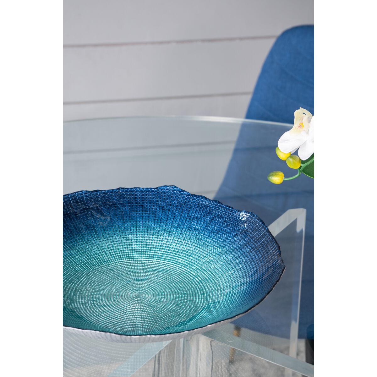 Square 15.7 inch Blue Charger