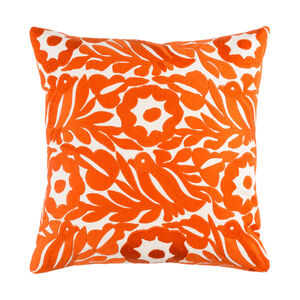 Pallavi 20 X 20 inch Off-White and Orange Pillow Cover