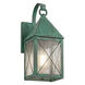 Ashford 1 Light 12.88 inch Verde Green Outdoor Sconce in Seedy Glass, X Wire Pattern, Brass Traditions by Innovations Lighting