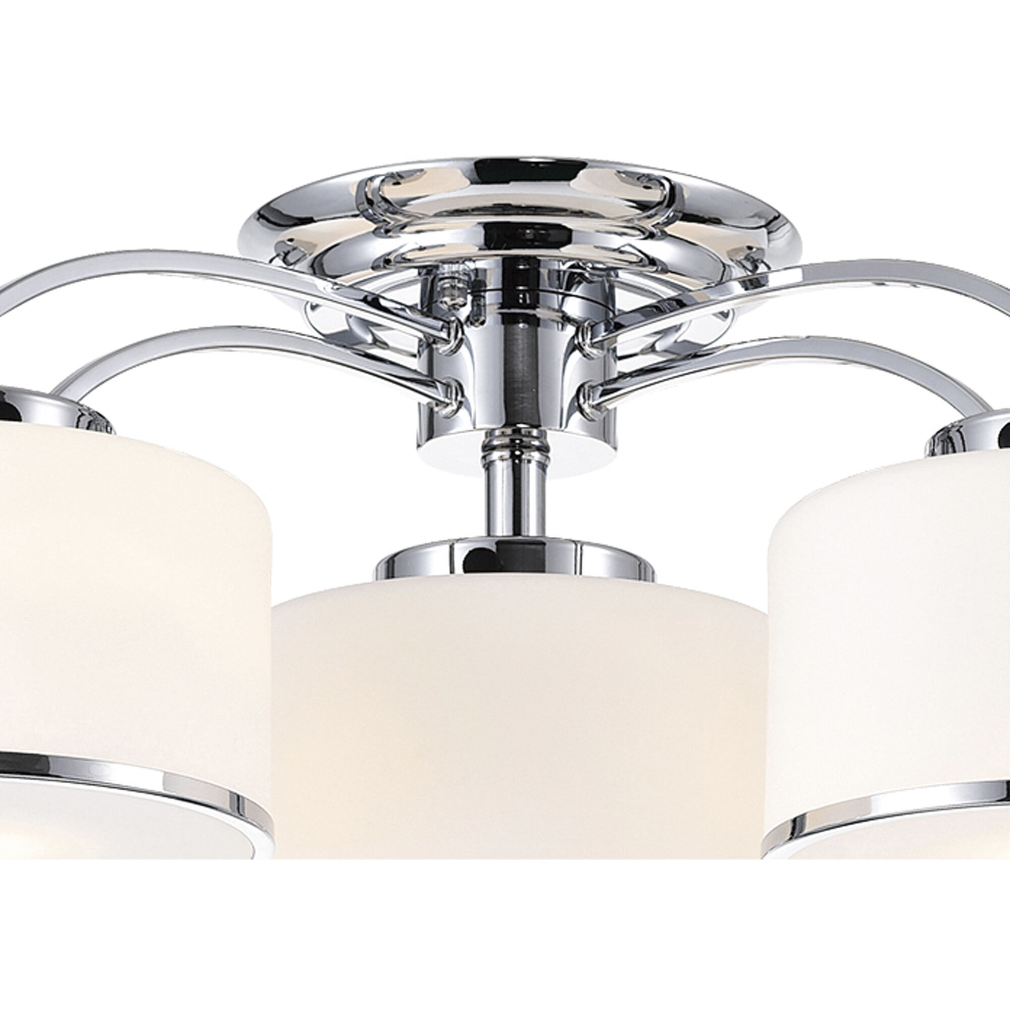 Frosted 4 Light 28 inch Chrome Drum Shade Flush Mount Ceiling Light