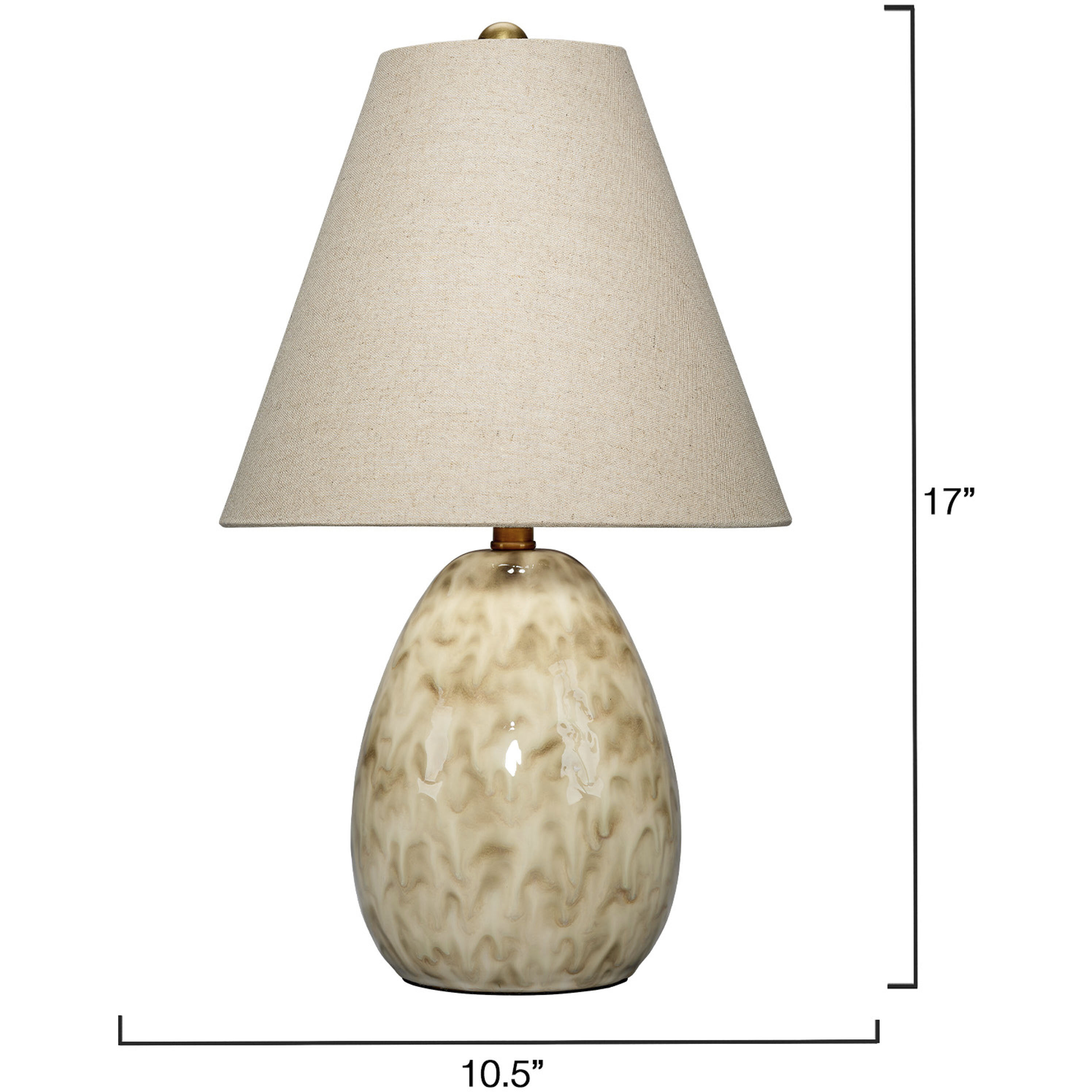 Raindrop 17 inch 40 watt Reactive Light Brown Glaze Table Lamp Portable Light