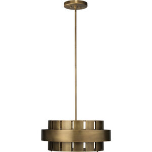 Orbit 3 Light 20 inch Antique Brass Chandelier Ceiling Light