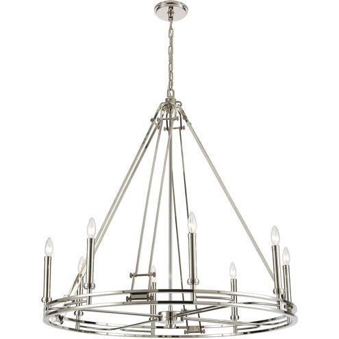 Bergamo 8 Light 36 inch Polished Nickel Chandelier Ceiling Light