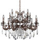 Avelli 15 Light 37 inch Sienna Bronze with Antique Silver Leaf accents Chandelier Ceiling Light in Firenze Clear