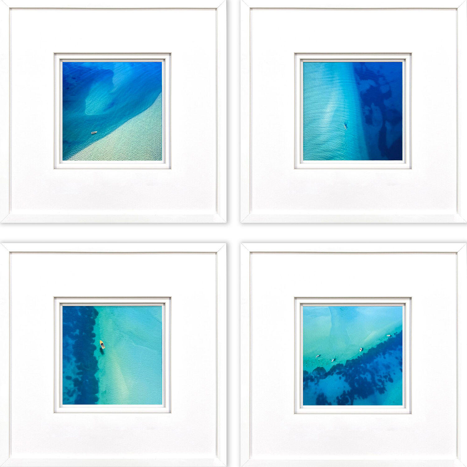 Nature from Above Blue and Green and Multi and Turquoise Framed Art