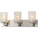 Fusion 3 Light 24 inch Brushed Nickel Bath Vanity Light Wall Light, Vice Family