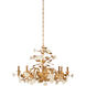 Chelsea House 8 Light 40 inch Antique Gold/White Chandelier Ceiling Light