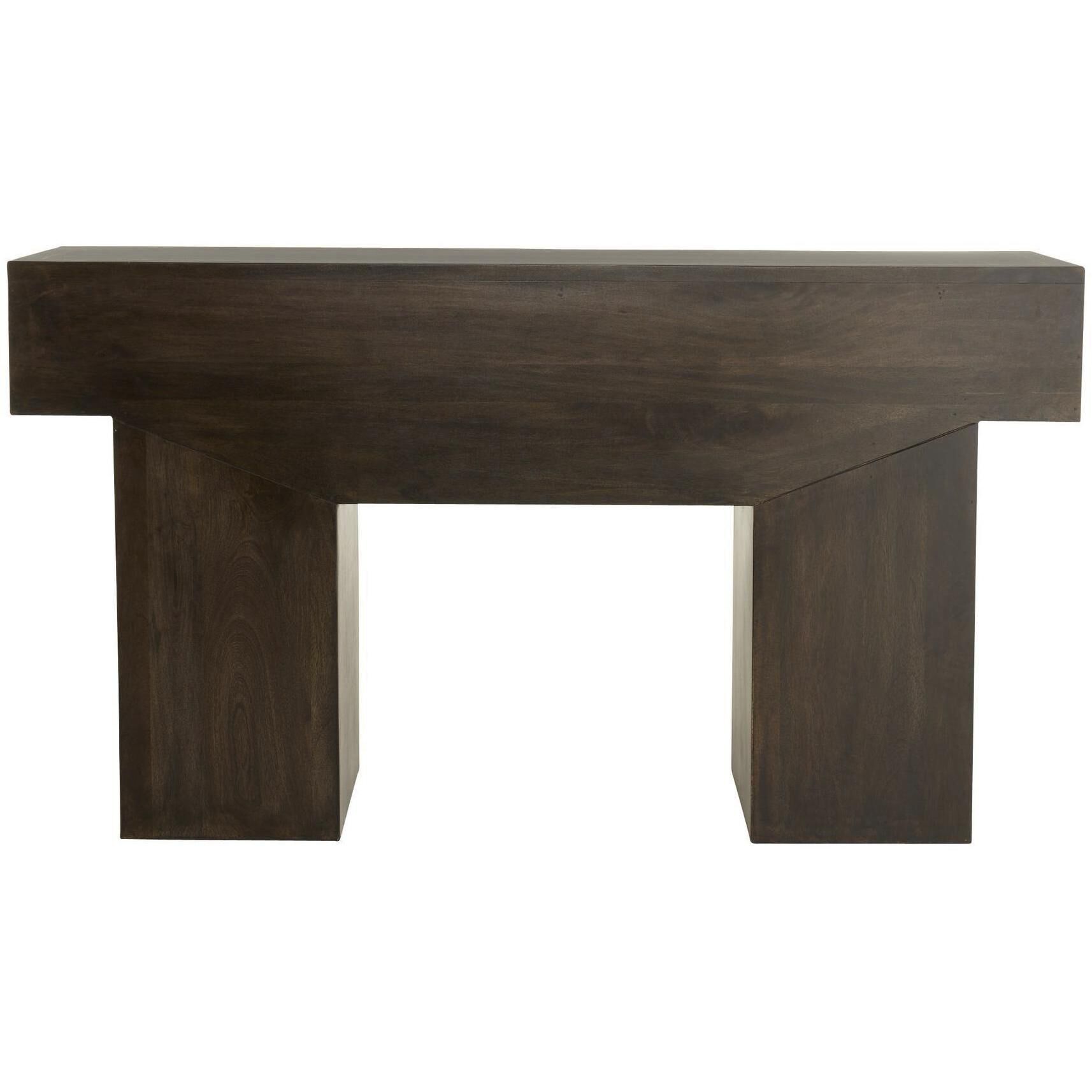 Cairo 62 X 17 inch Umber and Bengal with Antique Brass Console Table