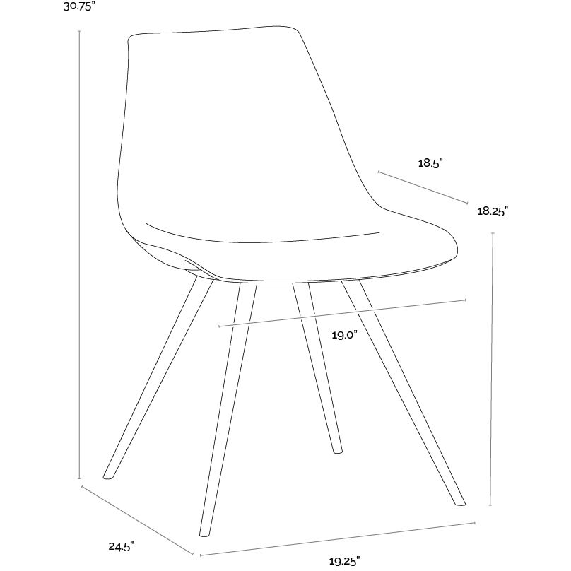 Lipa Black / Belfast Heather Grey / Rosemary Dining Chair