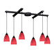 Millcreek 6 Light 17 inch Dark Rust Mini Pendant Ceiling Light