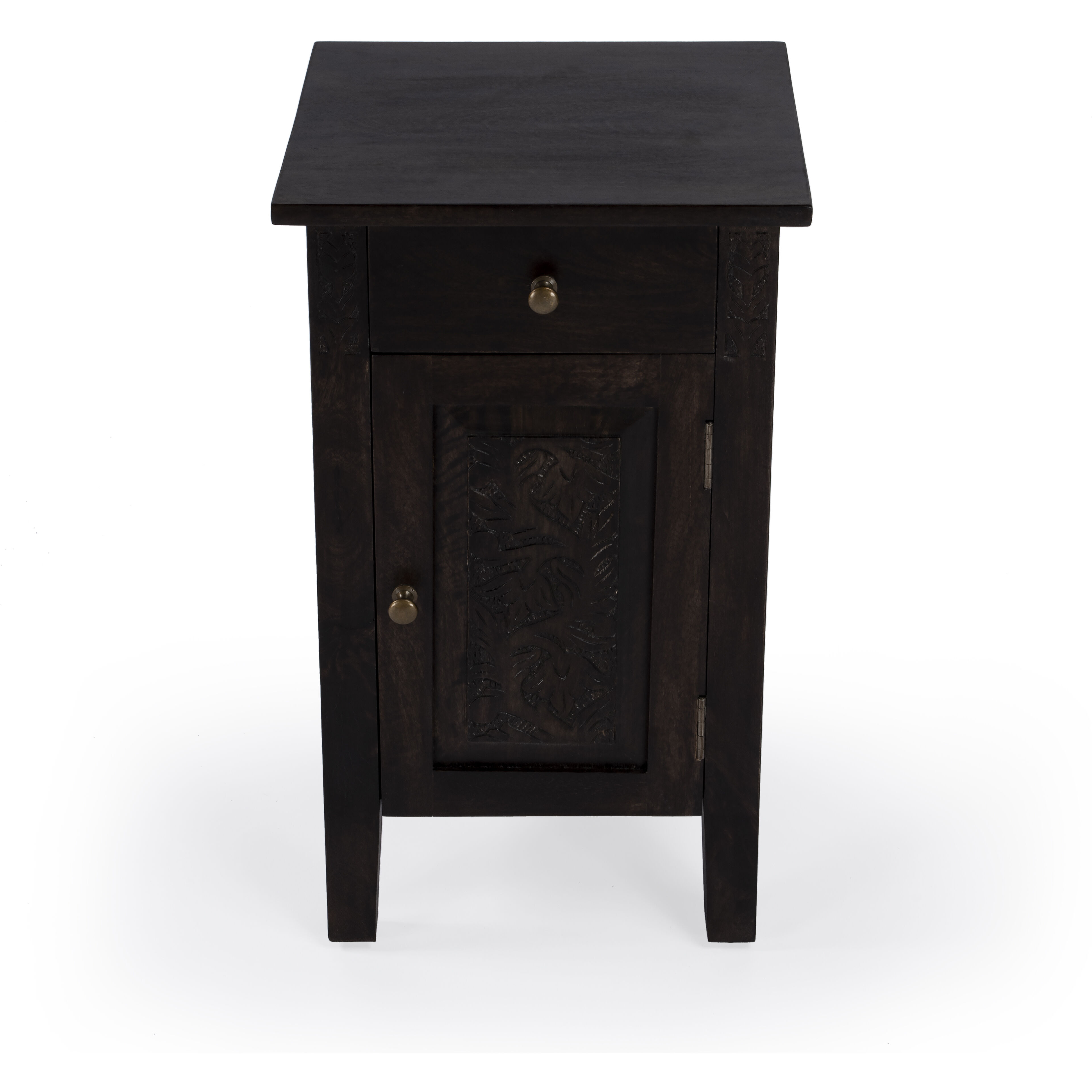 Switra 1 door 1 drawer End Table in Dark Brown