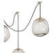 Molten Spider 6 Light 48 inch Natural Brass Chandelier Ceiling Light, Small