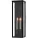 Tanzy 2 Light 23.75 inch Midnight Black Outdoor Wall Sconce, Medium